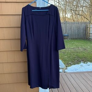 Talbots Datk Purple Mid Sleeve Dress